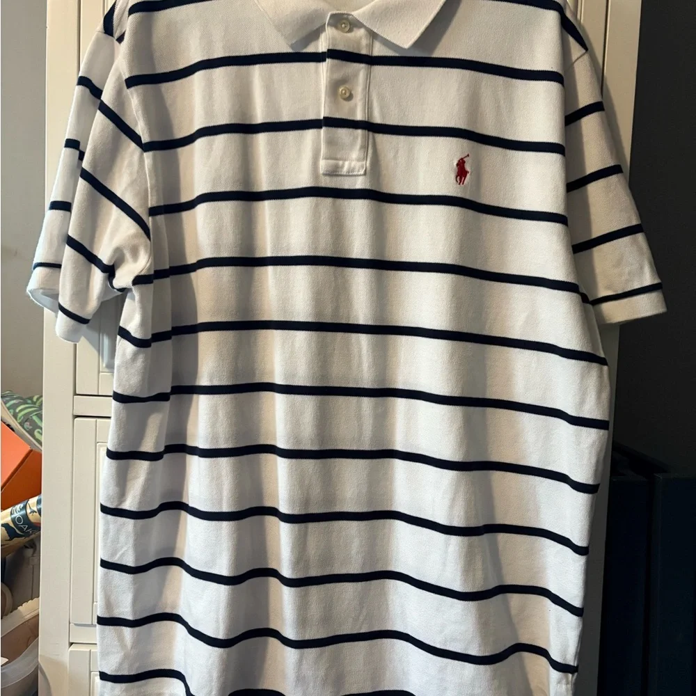 Polo Ralph Lauren Navy Striped Polo Shirt size XXL